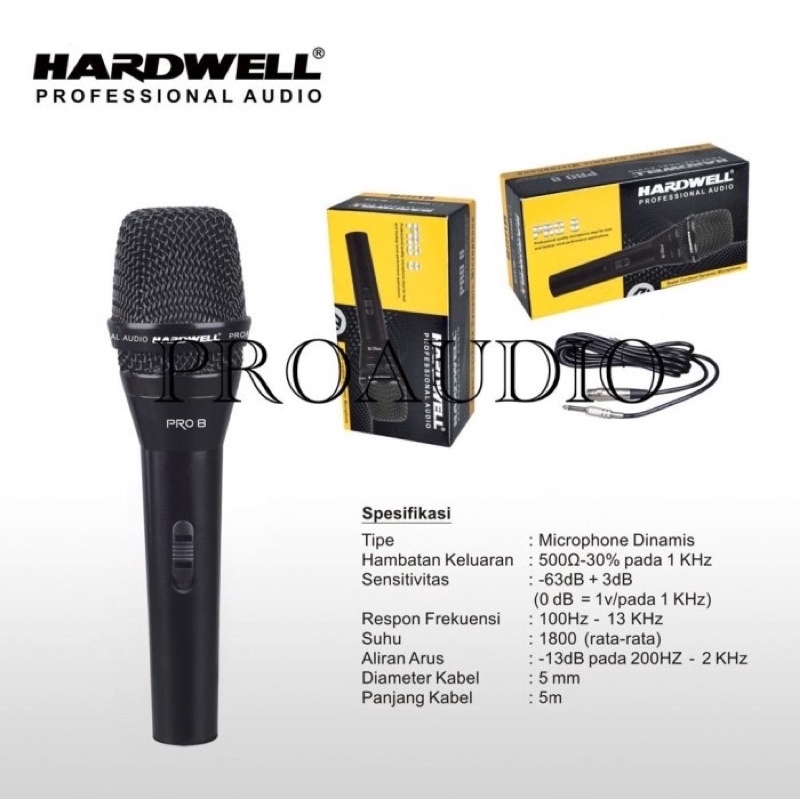 Mic Microphone Kabel Hardwell Pro8 Pro 8 Original