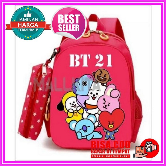 Tas Rangsel Wanita (Best Seller) Backpack Fashion Ransel Anak Sekolah Kuliah Vierra Peach X3H0 Sale 
