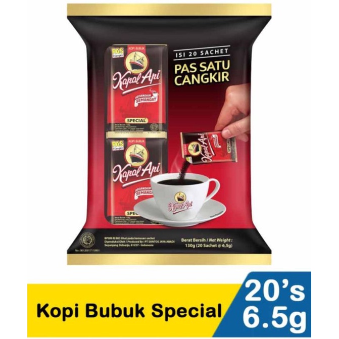 

Kapal Api Kopi Bubuk Speecial 20x6.5G