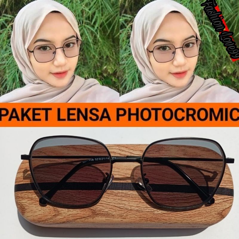KACAMATA PHOTOCROMIC/FRAME WANITA FASHION/KACAMATA FRAME 1318