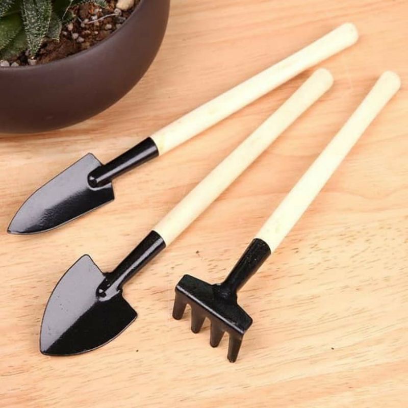 Alat Set Kebun Mini 3 in 1 ( Cangkul,Sekop,Garpu ),Garden Tools Mini ,Peralatan Berkebun Sekop Garukan Mini