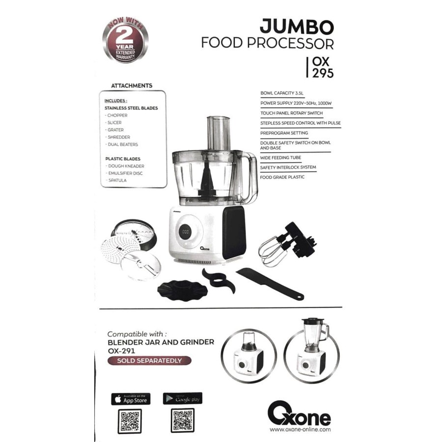 Jumbo Food Processor OX-295 OXONE ORIGINAL