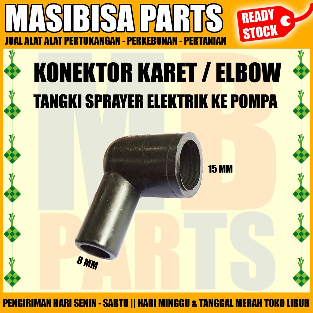 KONEKTOR KARET / ELBOW TANGKI SPRAYER ELEKTRIK KE DINAMO / POMPA