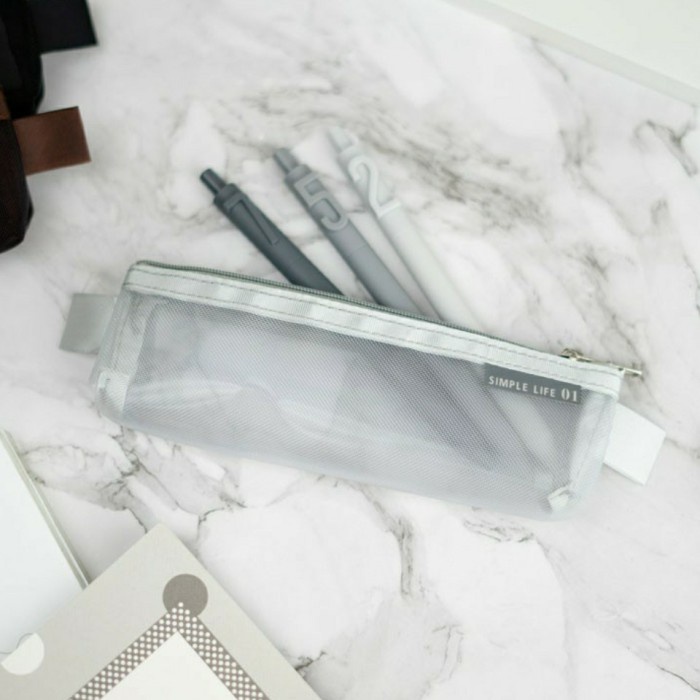 

Jual Gimen Mesh Zipper Pencil Case Tempat Pensil Bagus