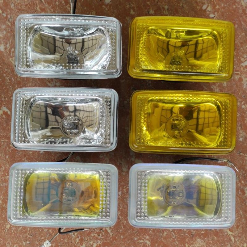 Foglamp lampu kabut SOROT bumper depan MOBIL kotak persegi modifikasi Suzuki Baleno new putih kuning