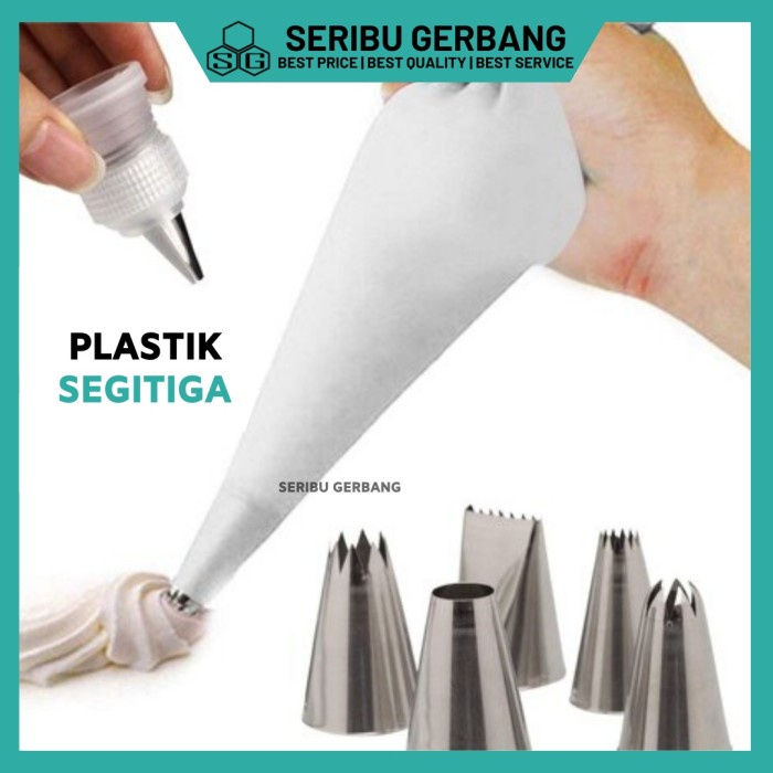 

KUE-PENGHIAS-ALAT- PLASTIK SEGITIGA 100 PC PIPING PAPPING BAG MENGHIAS BUTTER CREAM KUE -ALAT-