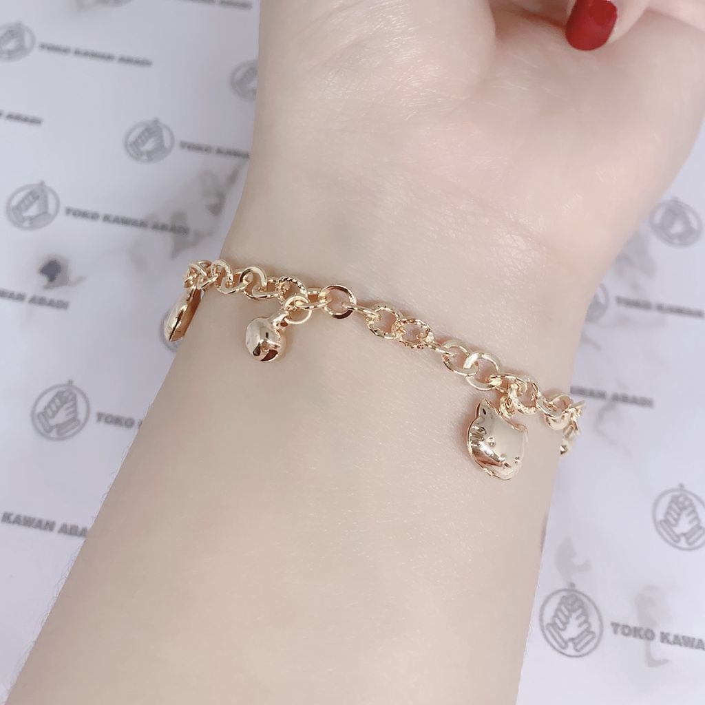 Gelang Tangan Xuping Gold Wanita Dewasa Motif Rantai Pecah Kopi Fashion *07