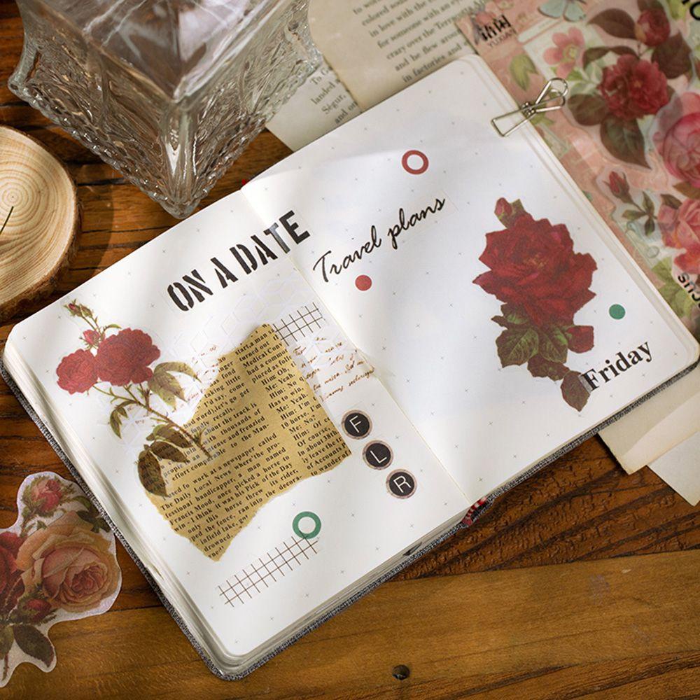 Populer 60pcs/pack Stiker Bunga Mudah Digunakan Viskositas Yang Baik Diary Dekorasi Label Hias