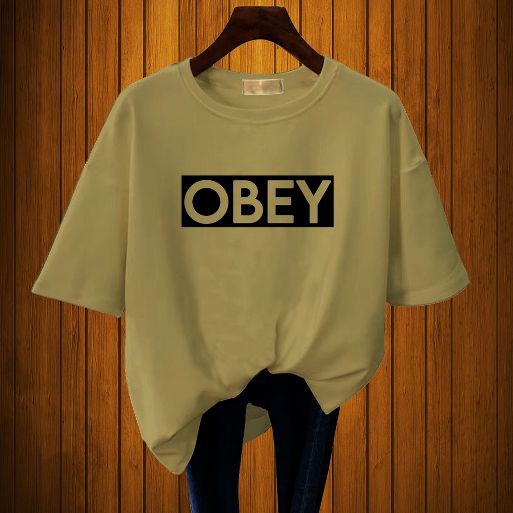 CALVIERO SHOP - BAJU KAOS ATASAN WANITA PRINT OBEY PRINT