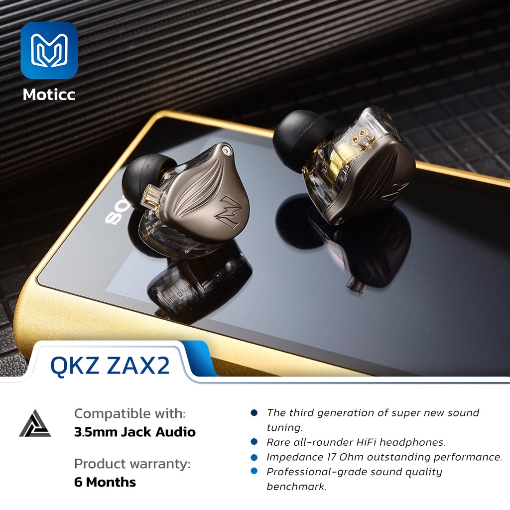 QKZ ZAX2 with Mic In Ear Earphone Dynamic HIFI Bass Bahan Metal