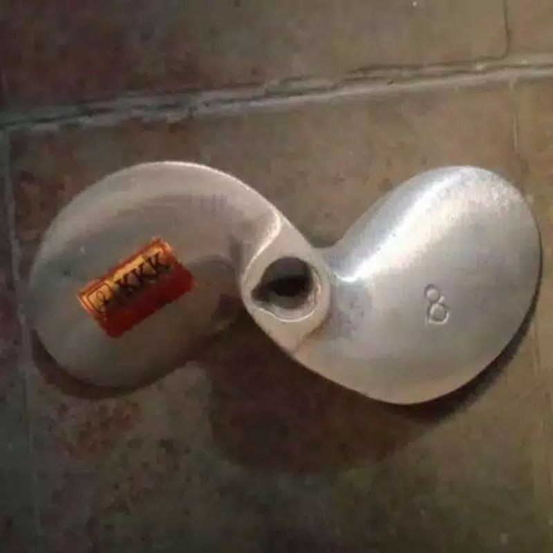 Baling aluminium daun 2 d2 x 8 / 9 / 10 propeller daun2 d2x8 kipas baling kapal perahu aluminium