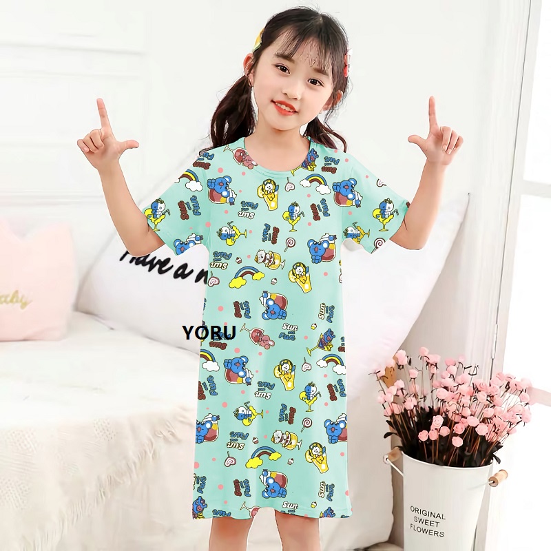 Pamelo Baju Tidur Anak Daster Perempuan Usia 2 - 7 Tahun Terusan Dress Anak Baju Tidur Anak