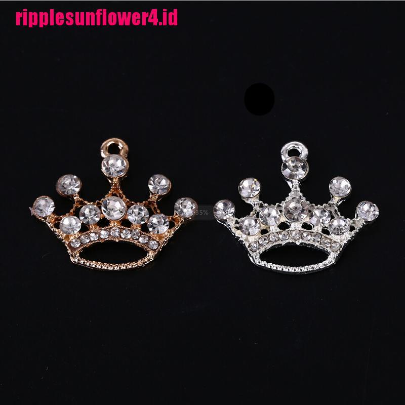 10pcs / set Liontin Mahkota Kristal Bahan Alloy Untuk Membuat Perhiasan