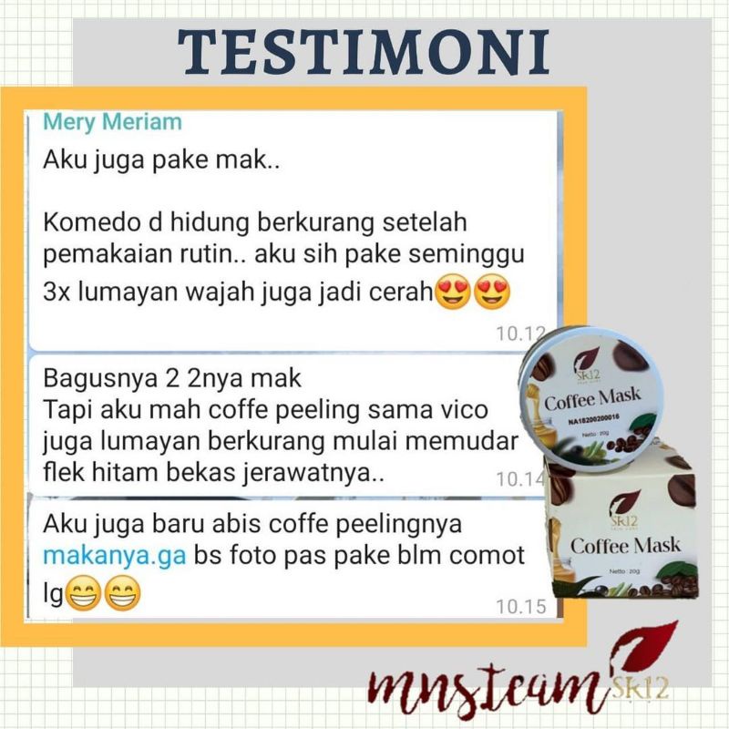 COFFEE MASK PEELING SR12 / PEELING HERBAL SR12/ PEELING KOPI ROBUSTA/ PEELING ALAMI