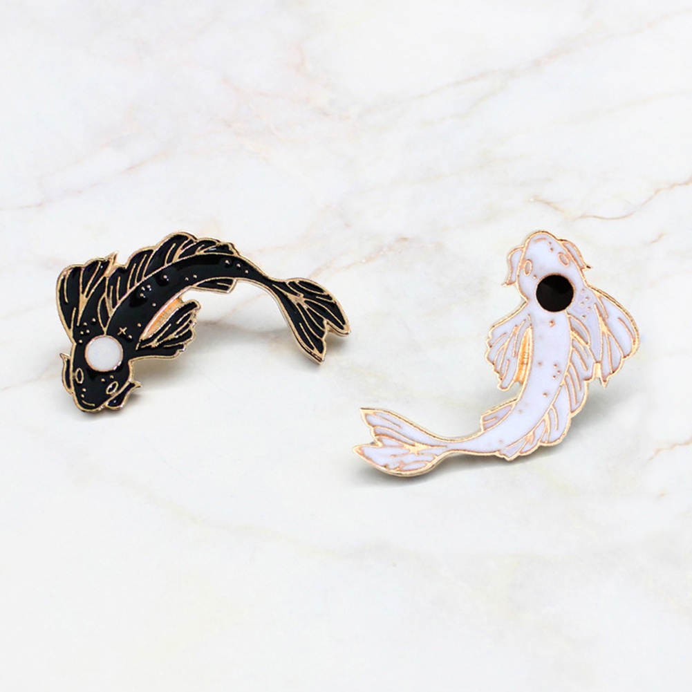 Bros Pin Enamel Bentuk Kartun Ikan Mas Untuk Unisex