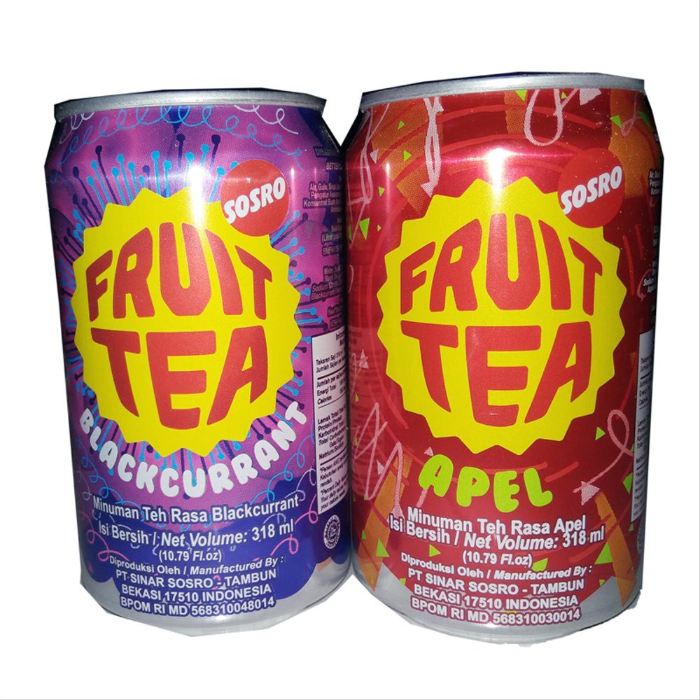 

FRUIT TEA Kaleng 318 ml teh kalengan frute apel blackcurant sosro surabaya aneka rasa promo ready