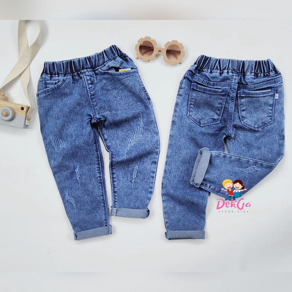 Jeans anak skinny snow / ripped besar snow