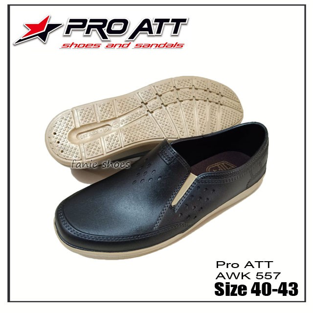 Sepatu Pro ATT AWK 557 Pria 40-43 Hitam PVC Karet Pria Kerja / Sepatu Sneakers Slip On Pria Karet