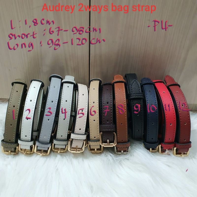 Audrey two ways slim saffiano bag strap