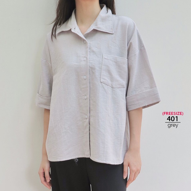 ARENA - Kemeja Wanita Katun Polos Freesize