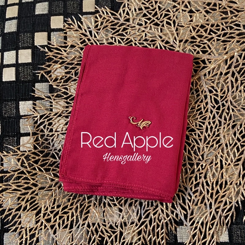 Part 1 Mylady Hijab Plain Voal Ultrafine by Myladyhijab dark mustard silver broken white optic white-RED APPLE