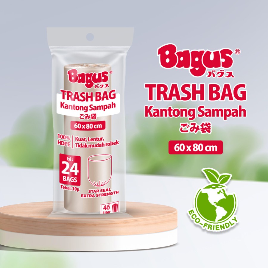 Kantong Plastik Sampah Bagus Trash Bag Roll Ukuran L 60x80 cm isi 24