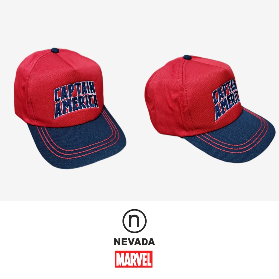 Topi Baseball Anak Laki Nevada Marvel Captain America Red / Kado Baju Kaos Celana Anak Adem Murah Ba