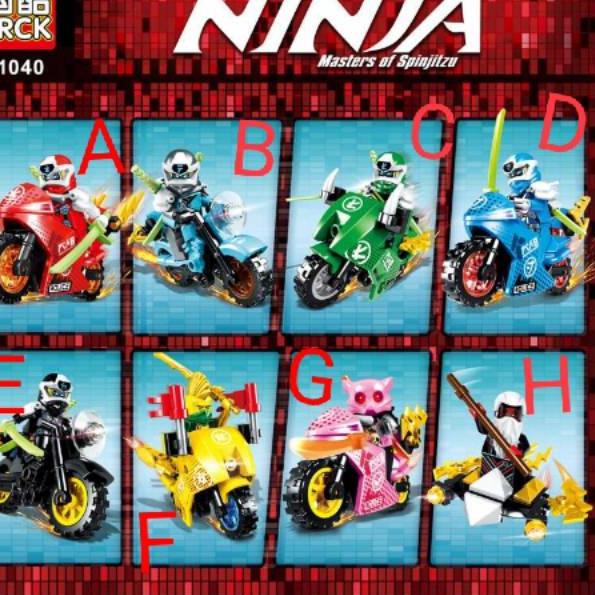 Ready... Lego Ninja Ninjago Motor Cross Balap Kay Llyod Wu Zane