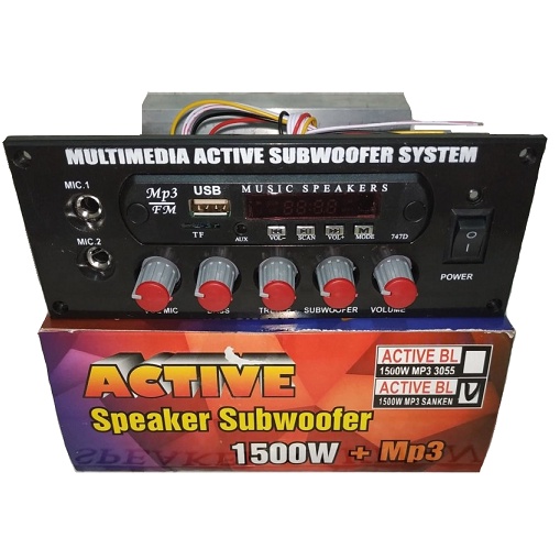 Kit Speaker Aktif Aktip Subwoofer TR SANKEN 2SA1216 2SC2922 1500W PMPO Digital Stereo Mp3 Radio FM R