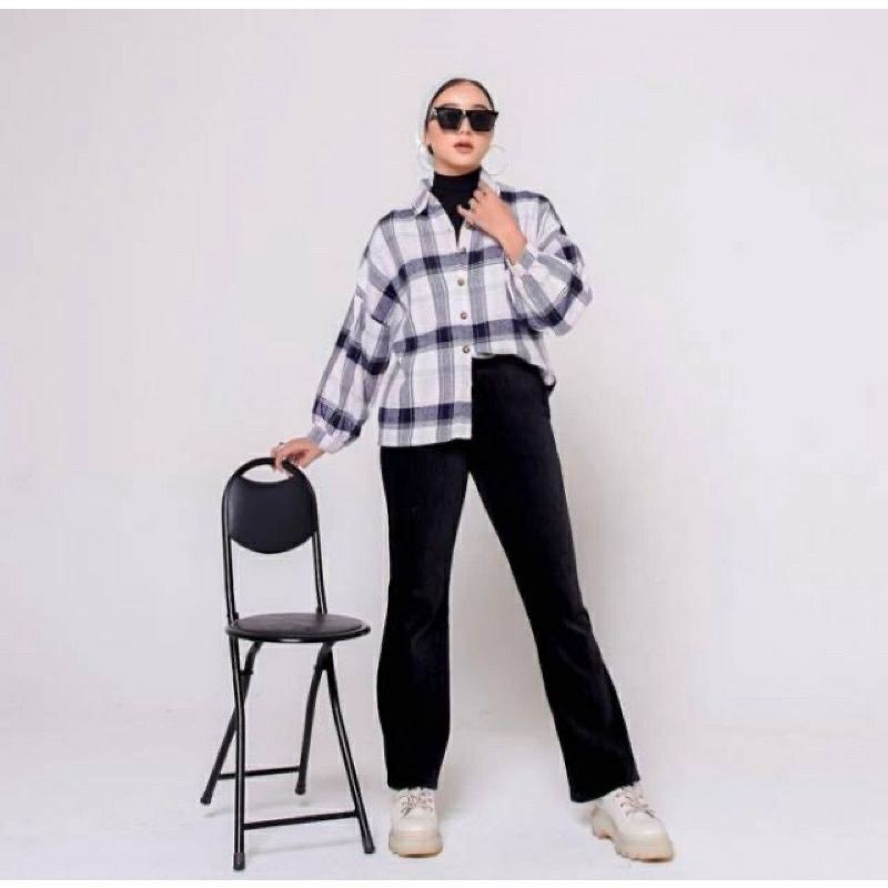 KIMBERLY OVERSIZE FLANEL SHIRT/kemeja tartan cewek/kemeja tartan flanel