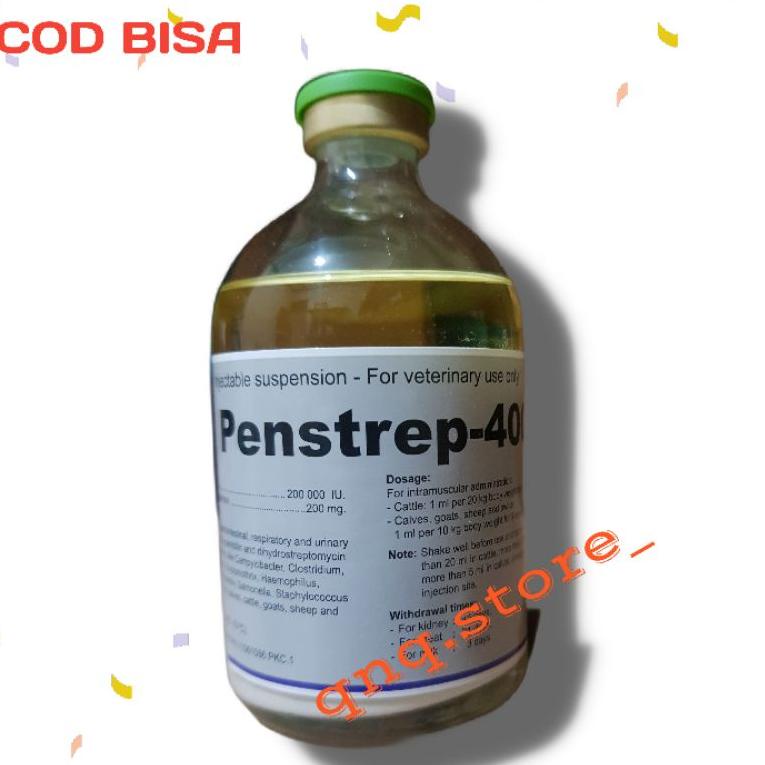[Art. Y26] PENSTREP 400 Obat Hewan Antibiotik Injeksi Pernafasan Pencernaan  100ml streptopen pantex