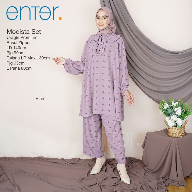 Setcel LD 140 XXXXL Modista Ori Enter Setelan Wanita One Set Rayon Viscose Daily Set Oneset Naima Pa