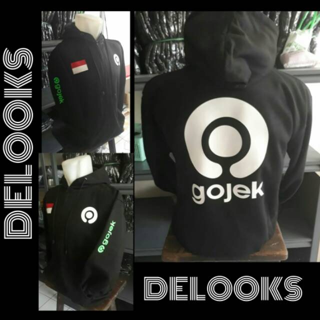 Jaket zipper gojek new logo lengkap