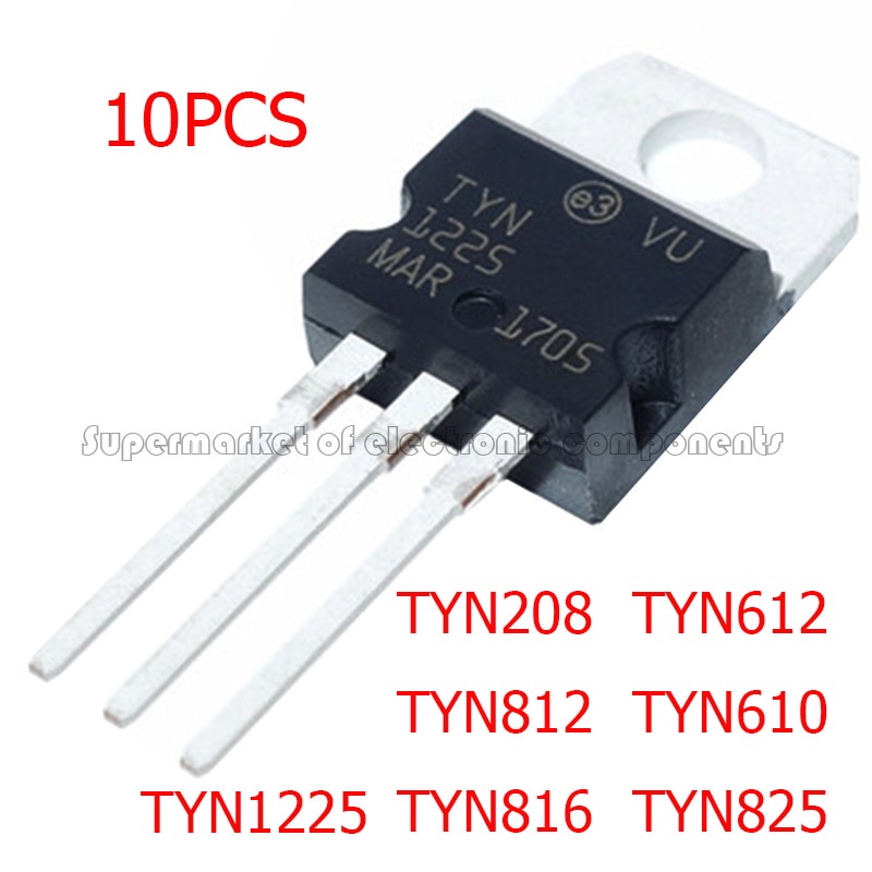 5pcs Transistor Tiga Terminal TYN1225 TYN208 TYN812 TYN816 TYN612 TYN610 TYN825 TO-220