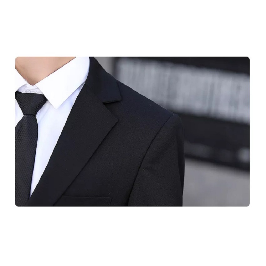 SETELAN JAS HITAM RESMI KANTOR KERJA PRIA SLIMFIT 5IN1 ORIGINAL NIKAYU BAHAN HIGH TWIST PREMIUM MODEL KANCING 2