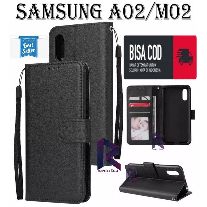 CASE SAMSUNG A02 M02 FLIP WALLET LEATHER KULIT PREMIUM SARUNG BUKA TUTUP FLIP CASE SAMSUNG A02/M02