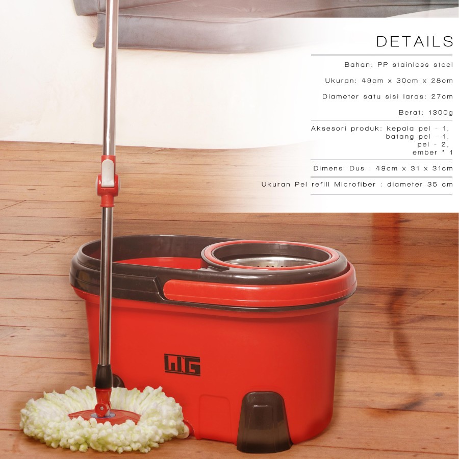 Ktmstore WNG Kingkong Spin Mop / Tornado Mop alat pel lantai super mop 360 spin