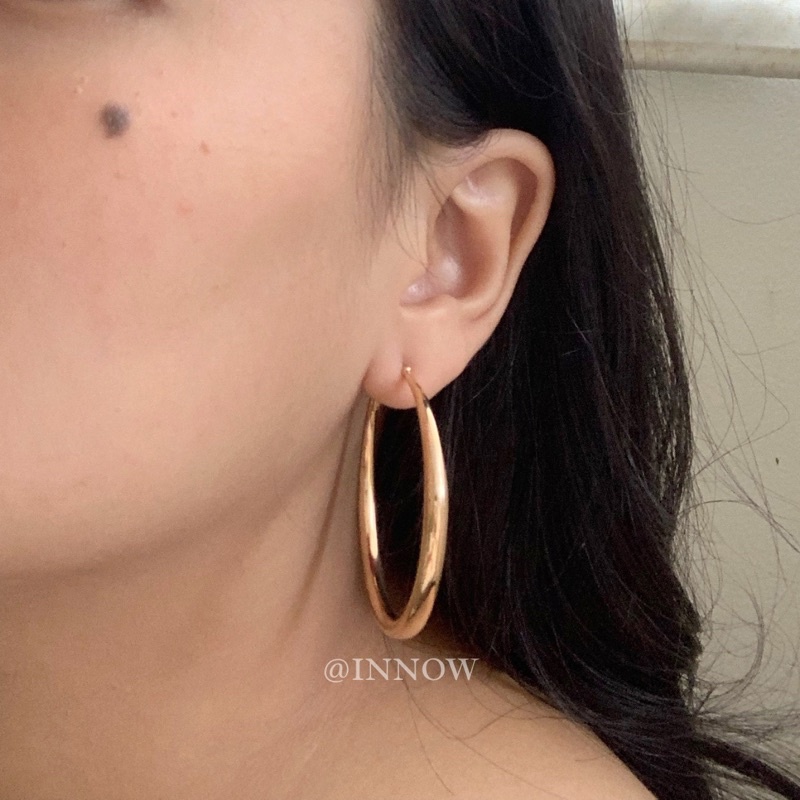 ANTING Nolana/ Hoop Earring/ Anting bulat/ Party Earrings/ Jewelry/ Anting Wanita/ Korea Fashion/ Aesthetic/ Vintage/ Giwang/ Gold Earring-1