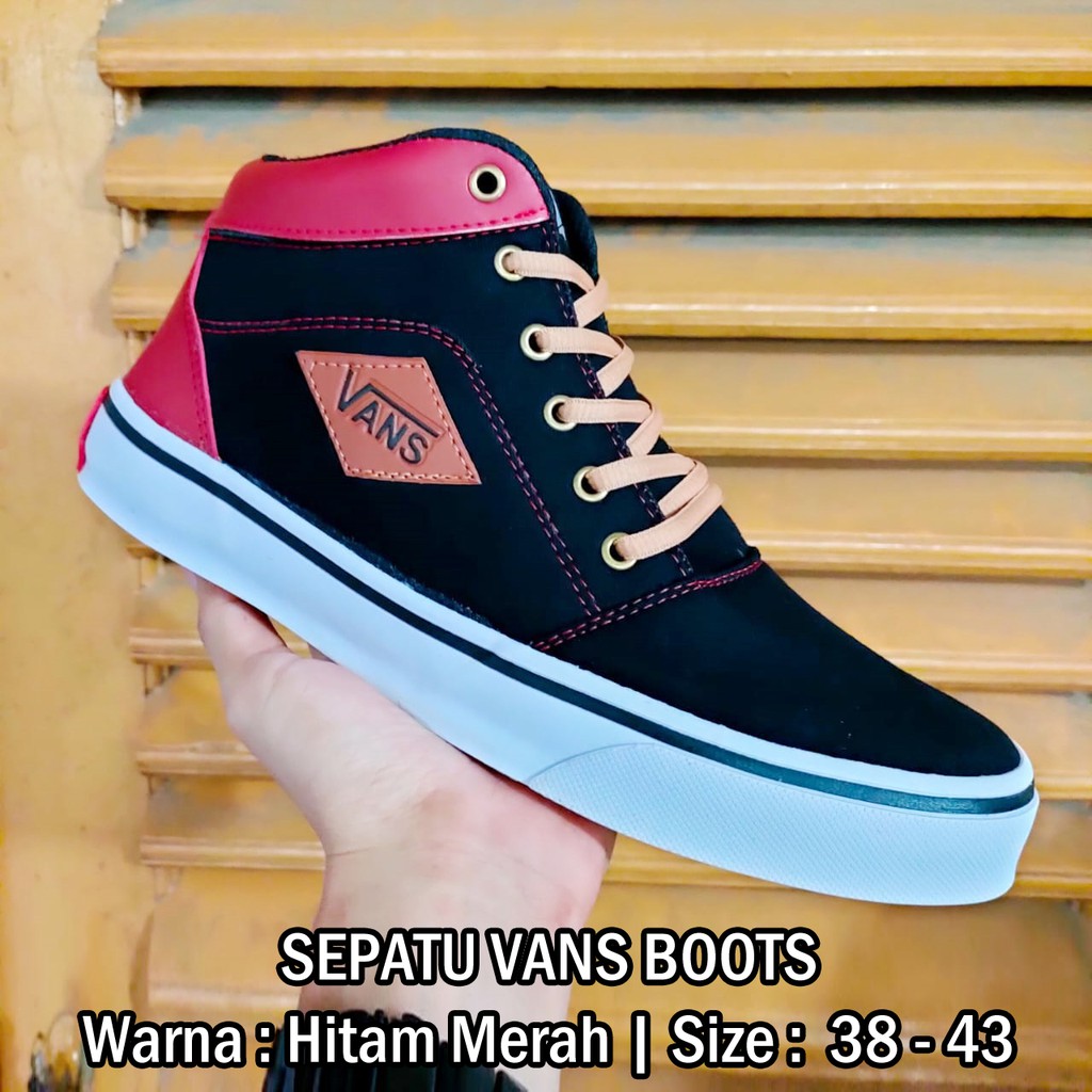 Sepatu Sneakers Pria Boot Vans Sepatu Kasual Kerja Hangout Traveling