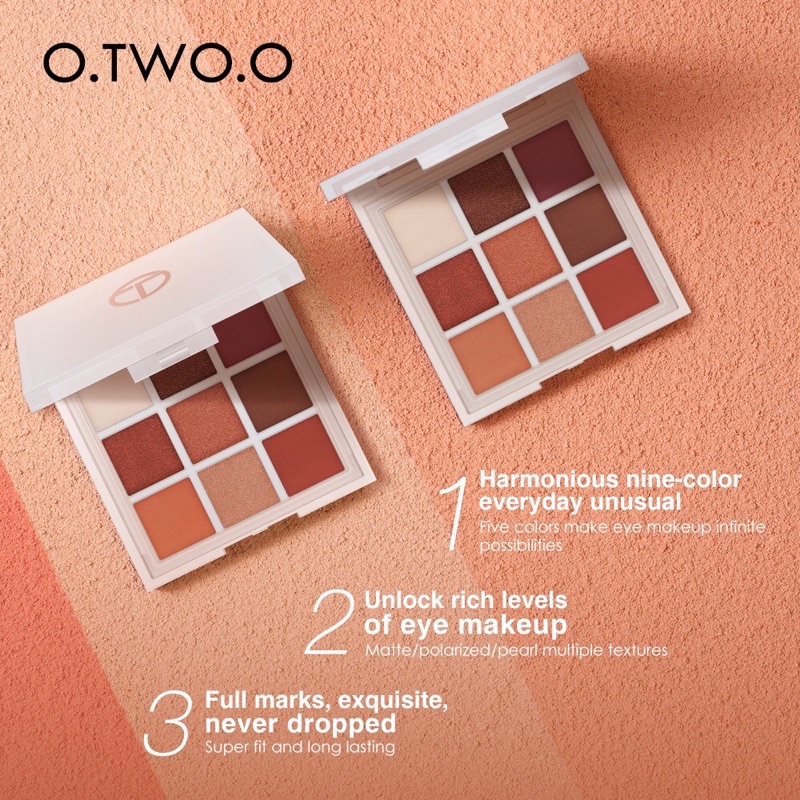 O.TWO.O Eyeshadow Palette 9 Colors Matte &amp; Shimmer Long Lasting Eye Makeup