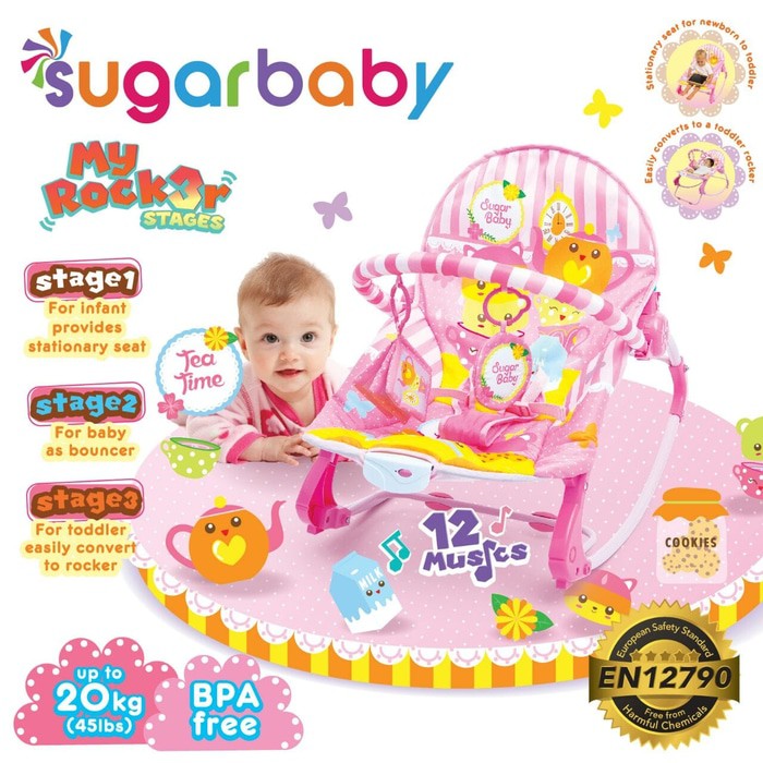 Sugar Baby 10 in 1 Premium Rocker & My Rocker 3 Stages / Bouncer Bayi Sugar Baby-6