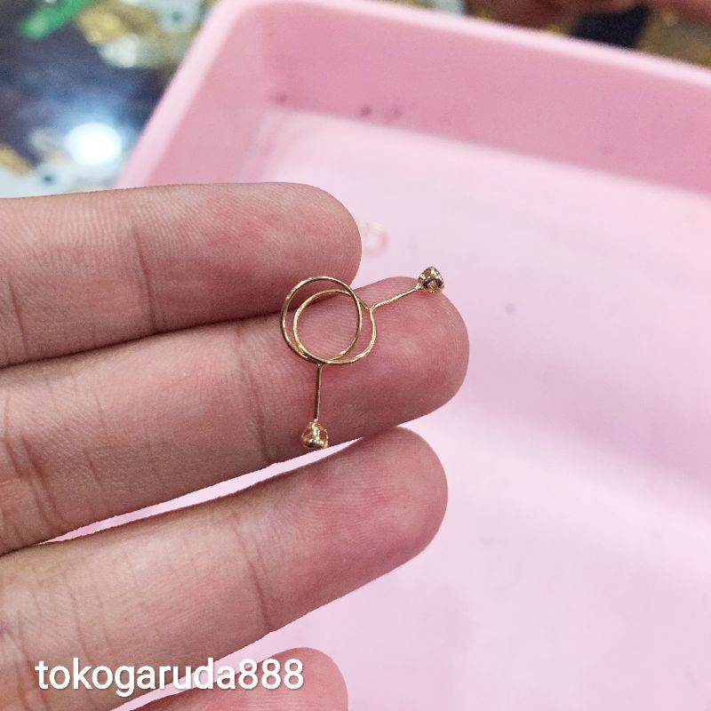 Banyak motif. Anting toge anak dan dewasa emas asli kadar 700 70 16k love bulat merica boba setengah 0,5 gram gr g ringan permata bunga mickey infinity anak dewasa bayi