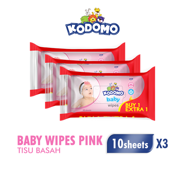 Kodomo Tisu Basah Antibakterial Rice Milk Pink Bag Isi 10 Buy 1 Extra 1 x3