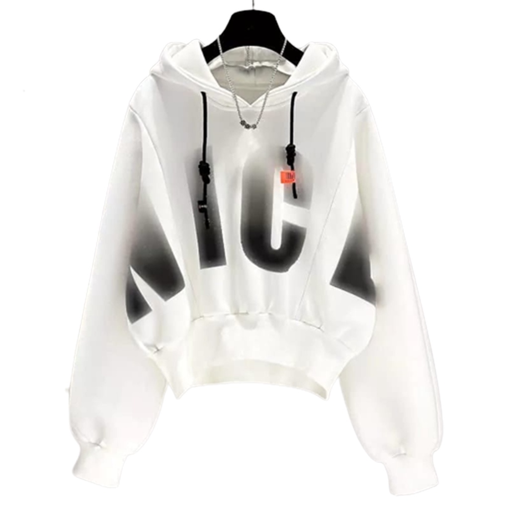 Outfit - Crope Casual Sweater Hoodie OOTD Korean Style