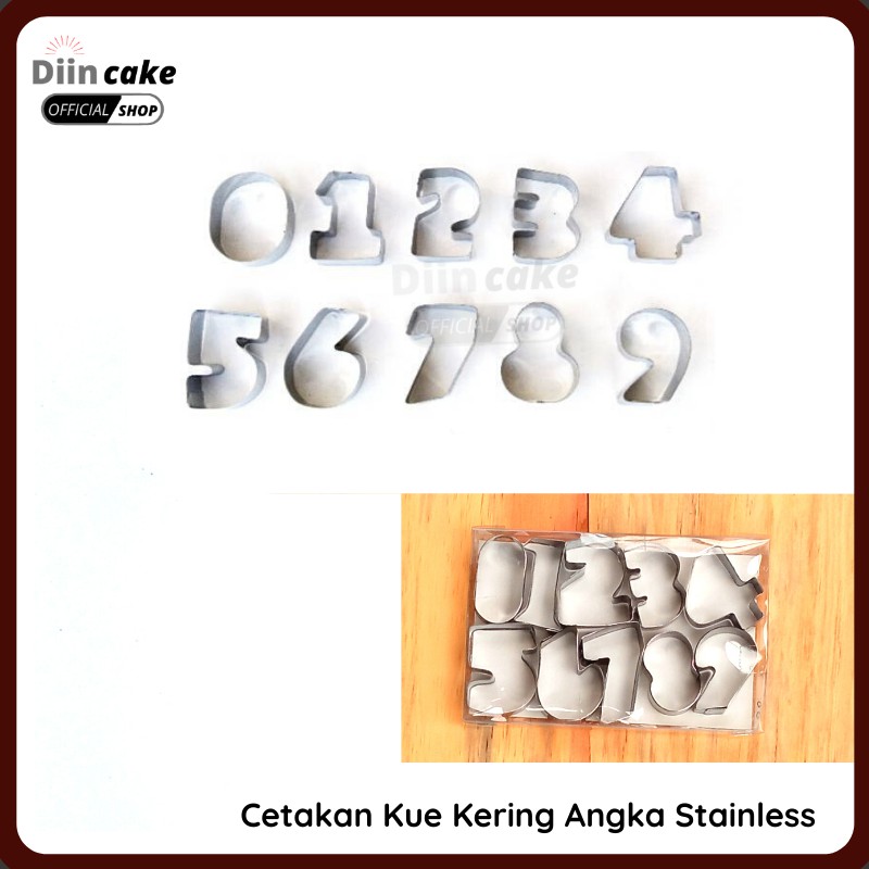 Cetakan Nastar Kue Kering Bentuk Angka Lokal Stainless / Cetakan Cookies Cutter Angka