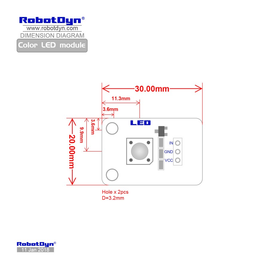 Robotdyn Color Led Module 5mm 3pin