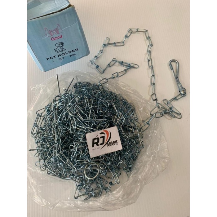 [12PCS] Tali Kalung Rantai Anjing Pet Dog Chain Holder 2mm GOOD No. 35
