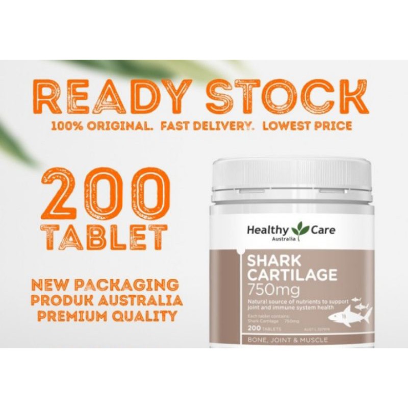 Healthy Care Shark Cartilage 750mg - 200Tabs
