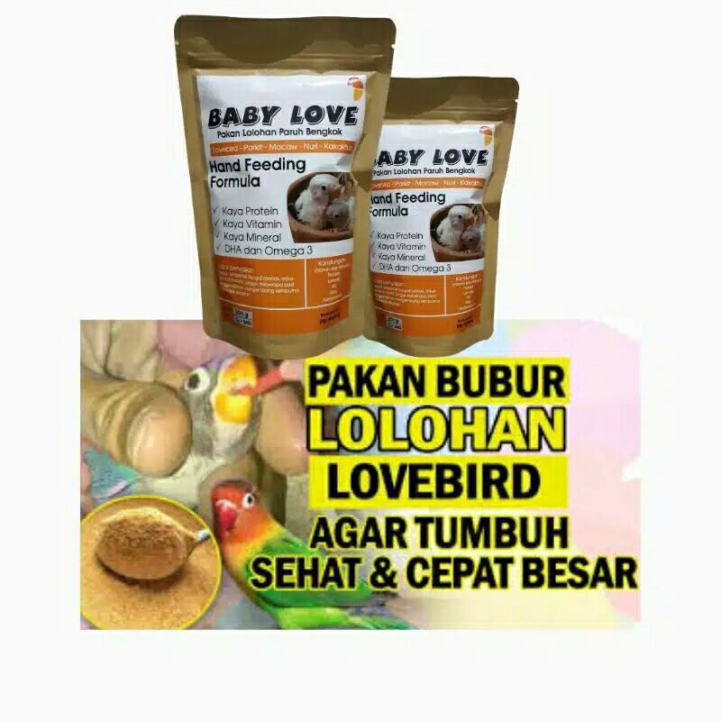 Lolohan Nutrisi Pakan Burung Love Bird Kenari Parkit Hand Feeding