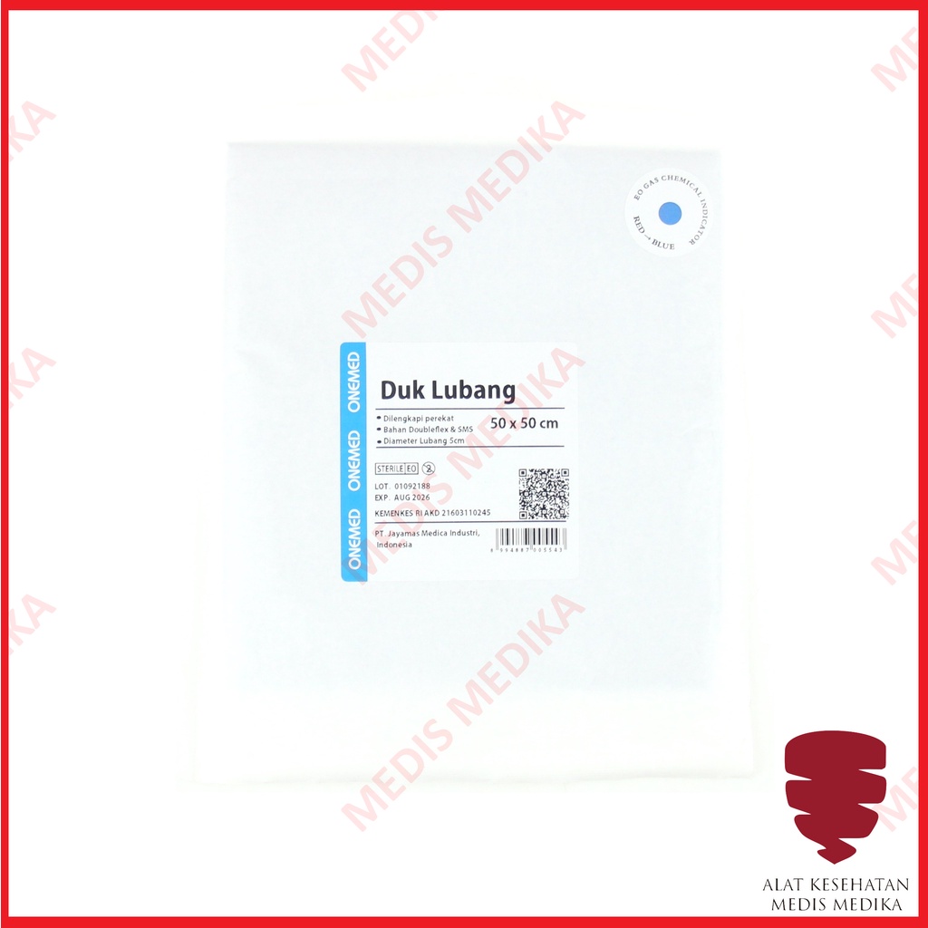 Duk Sterile 50X50 D5 Onemed Lubang 5cm Peralatan P3K Disposable Kain Operasi Steril 50 x 50 cm 50x50cm